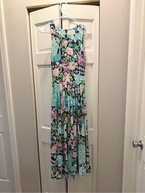 NWT LILLY PULITZER GRACYN MIDI DRESS SIZE 8 MULTI ROYAL ZOO ENGINEERED